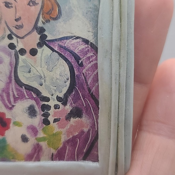 Vintage Matisse Brooch Lady Purple Robe Signed - Picture 9 of 13